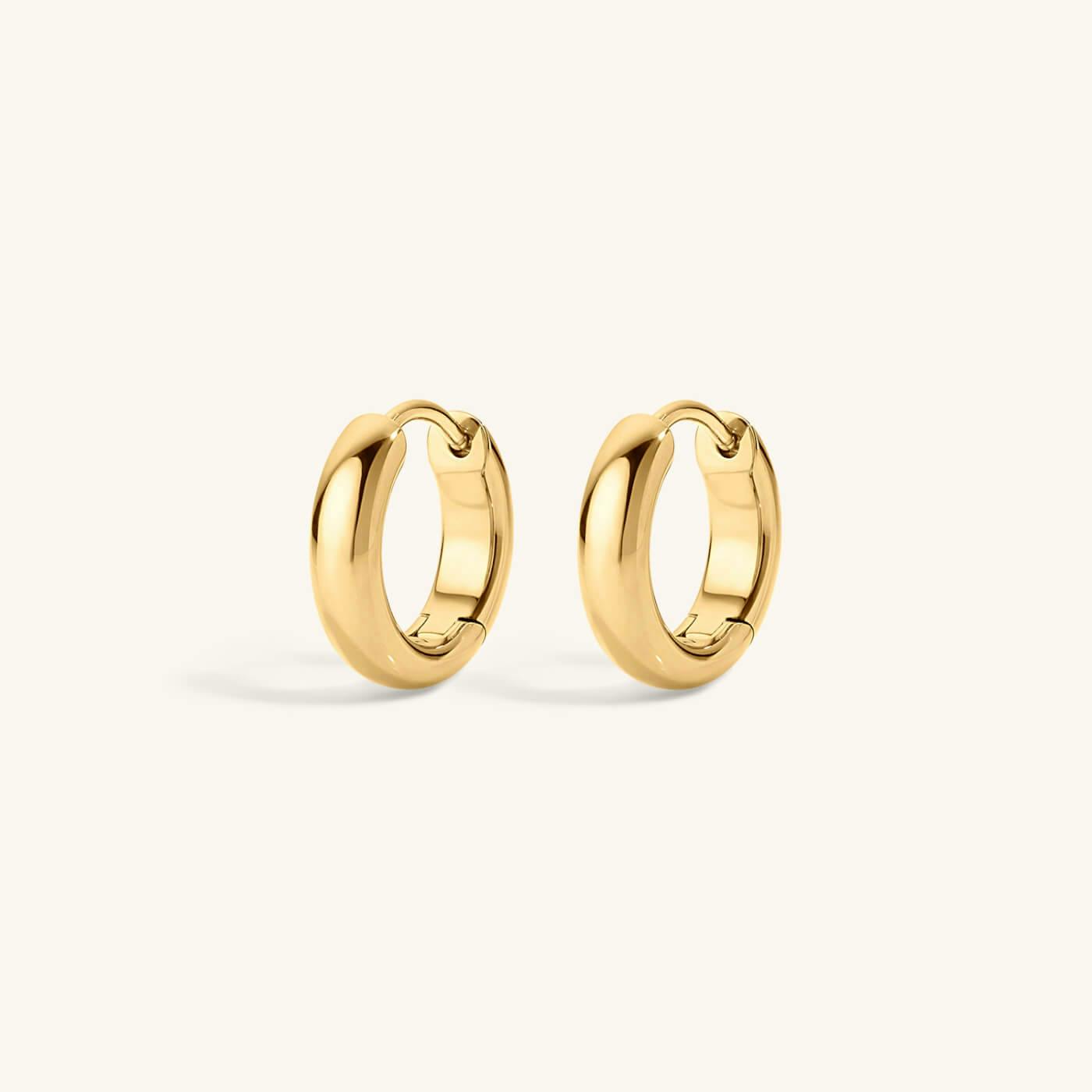 Bold Huggie Hoops in Titanium - Gold