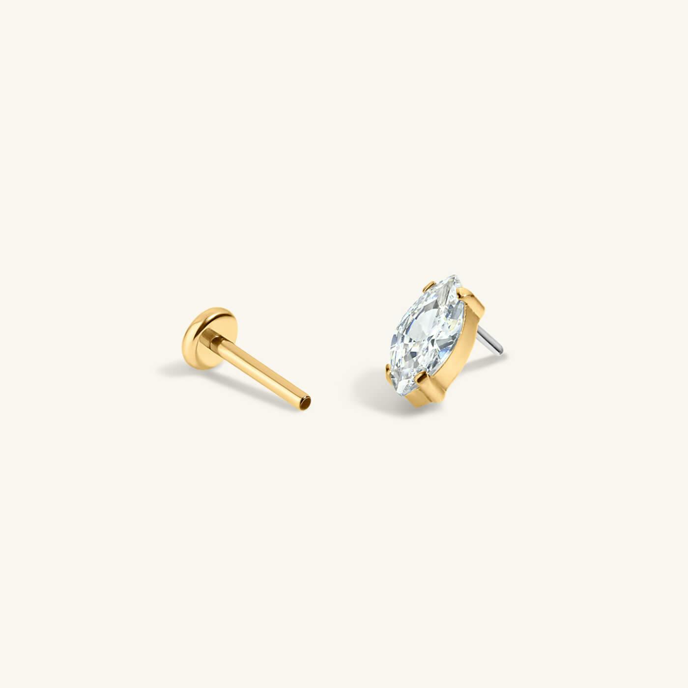 Mini Crystal Marquise Nap Earrings (Gold)