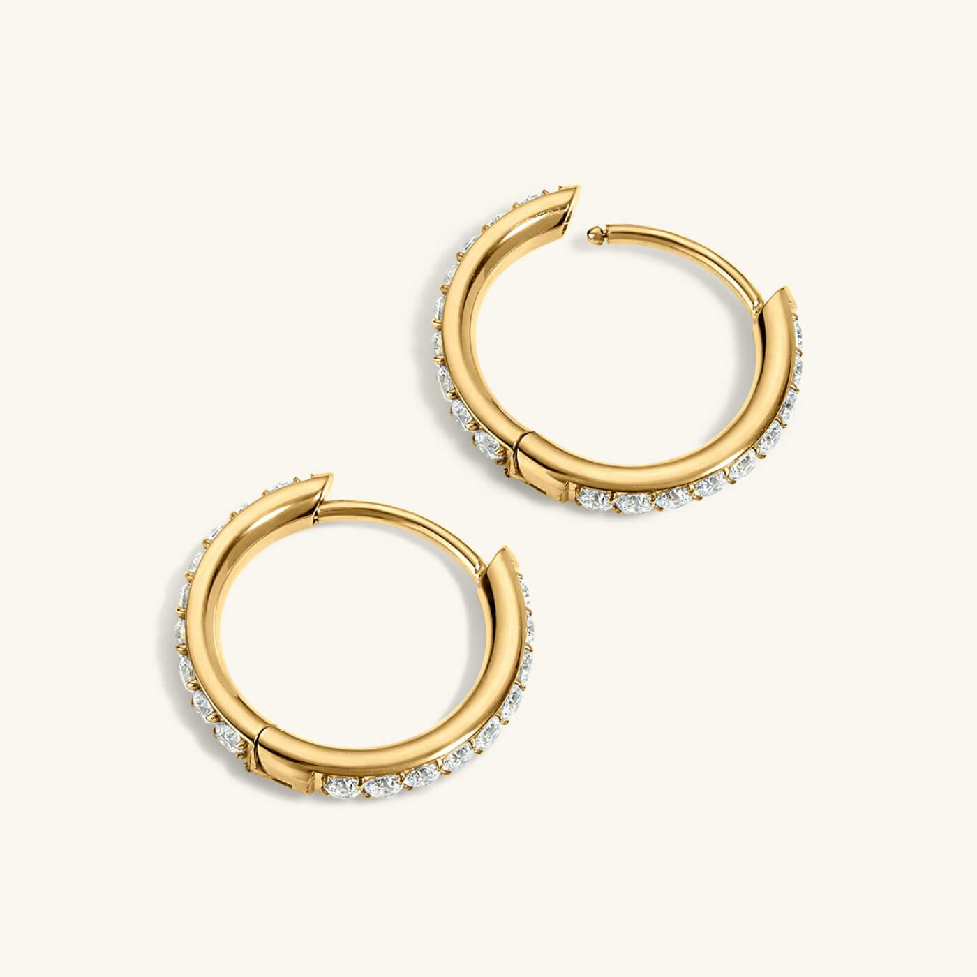 Eternity Hoop Earrings in Titanium (Gold)