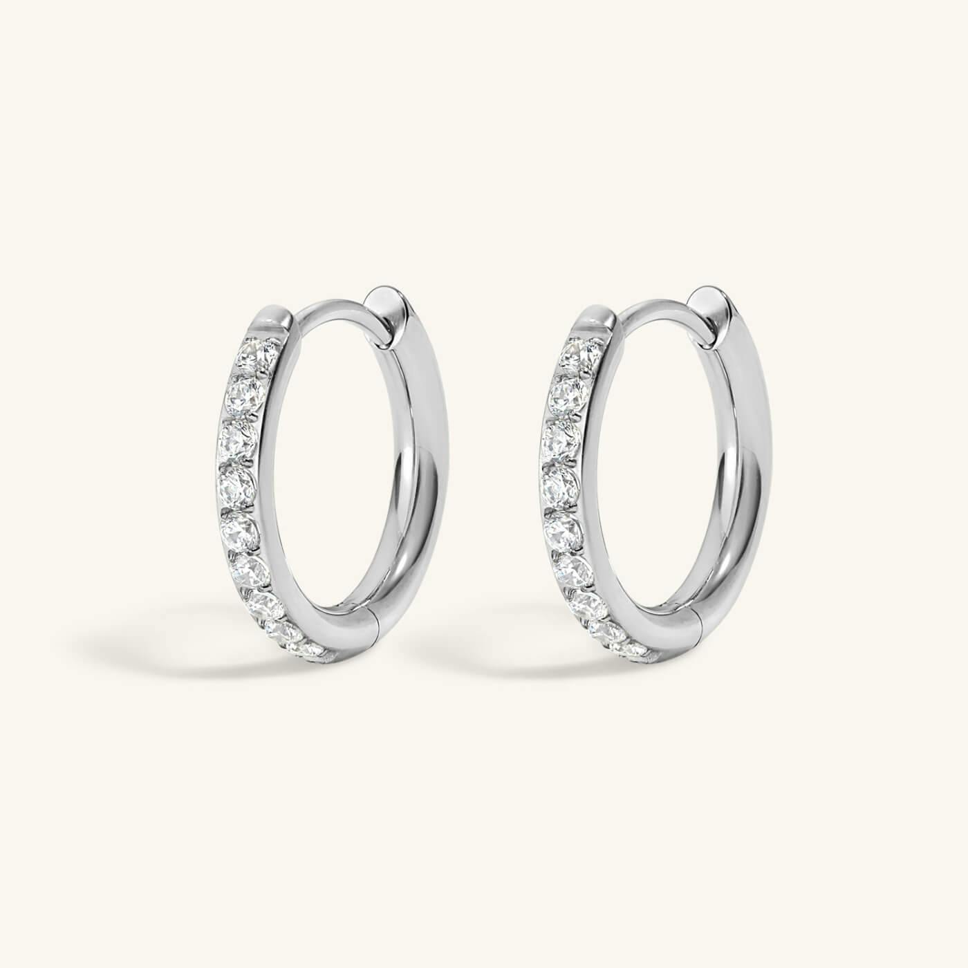 Eternity Hoop Earrings in Titanium (Silver)