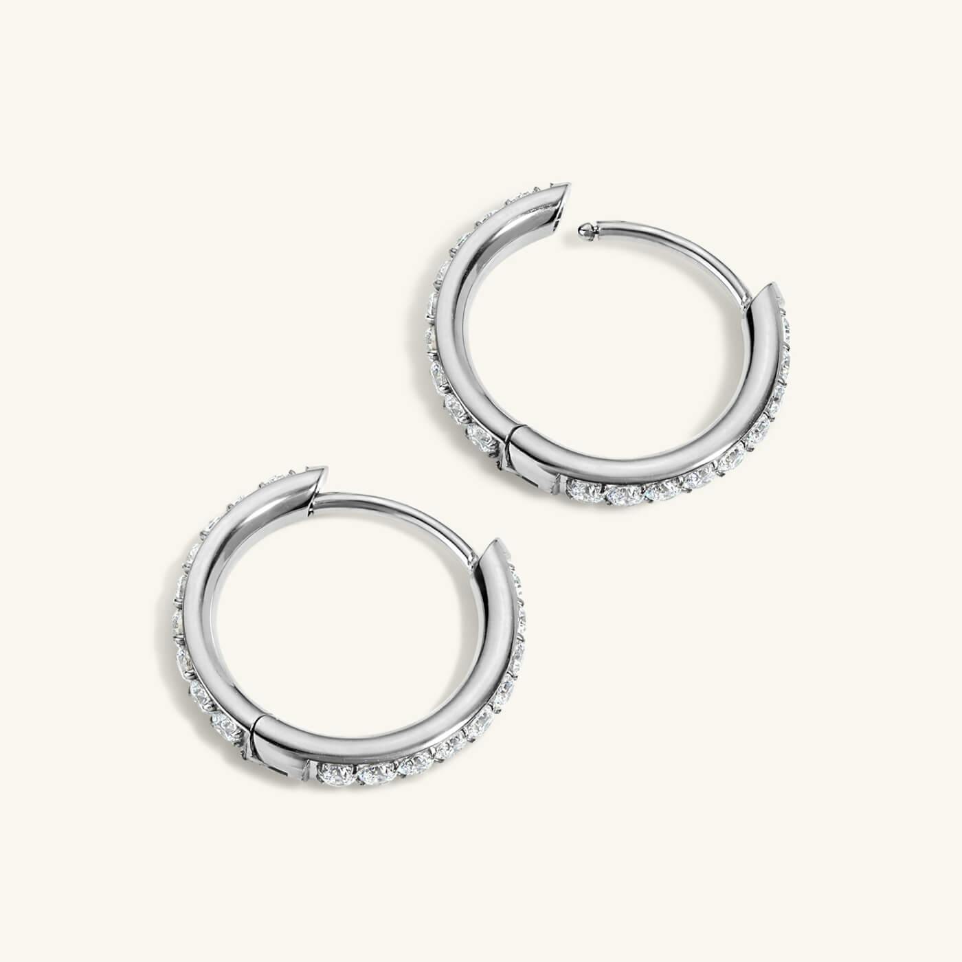 Eternity Hoop Earrings in Titanium (Silver)