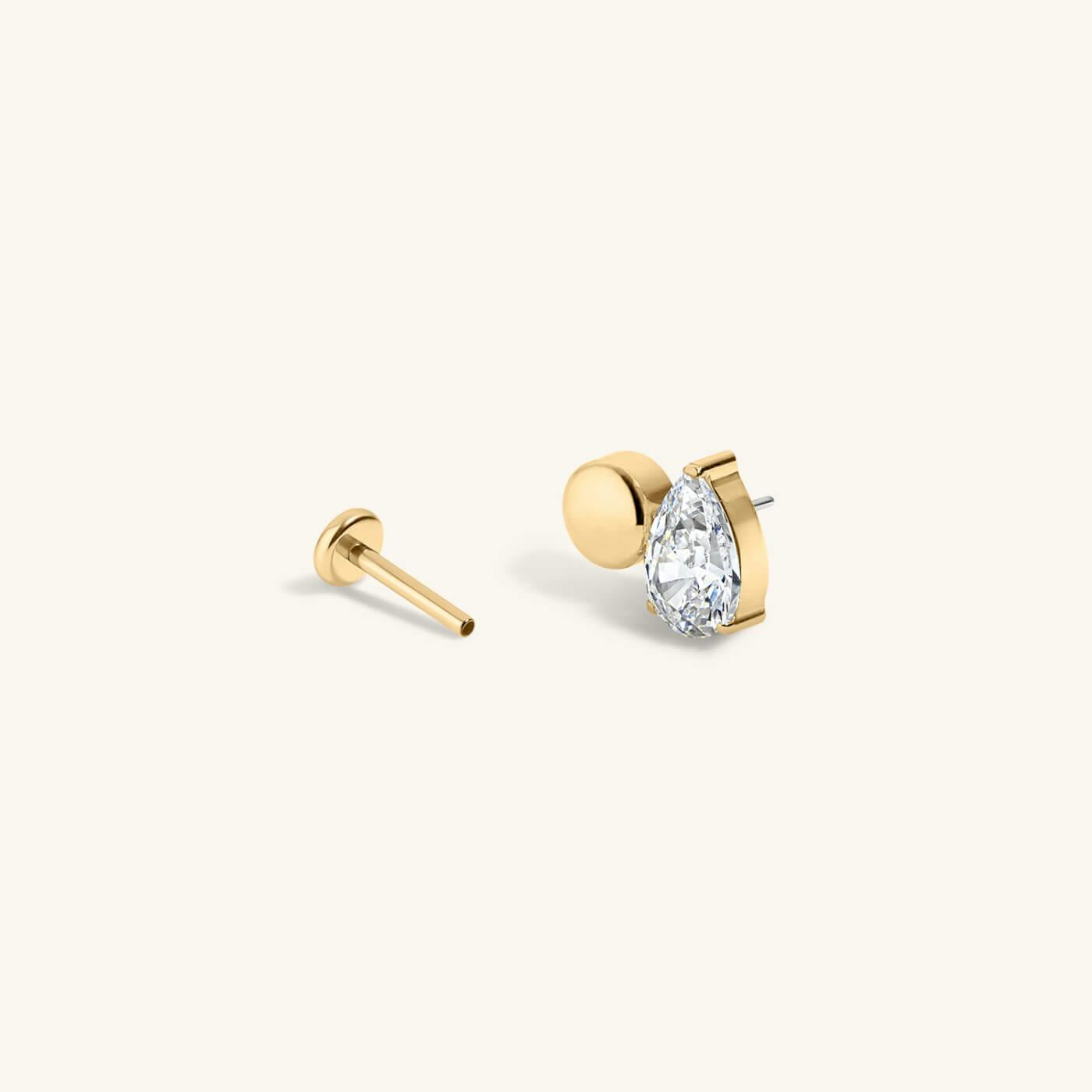 Toi Et Moi Sphere and Pear Nap Earring - Gold