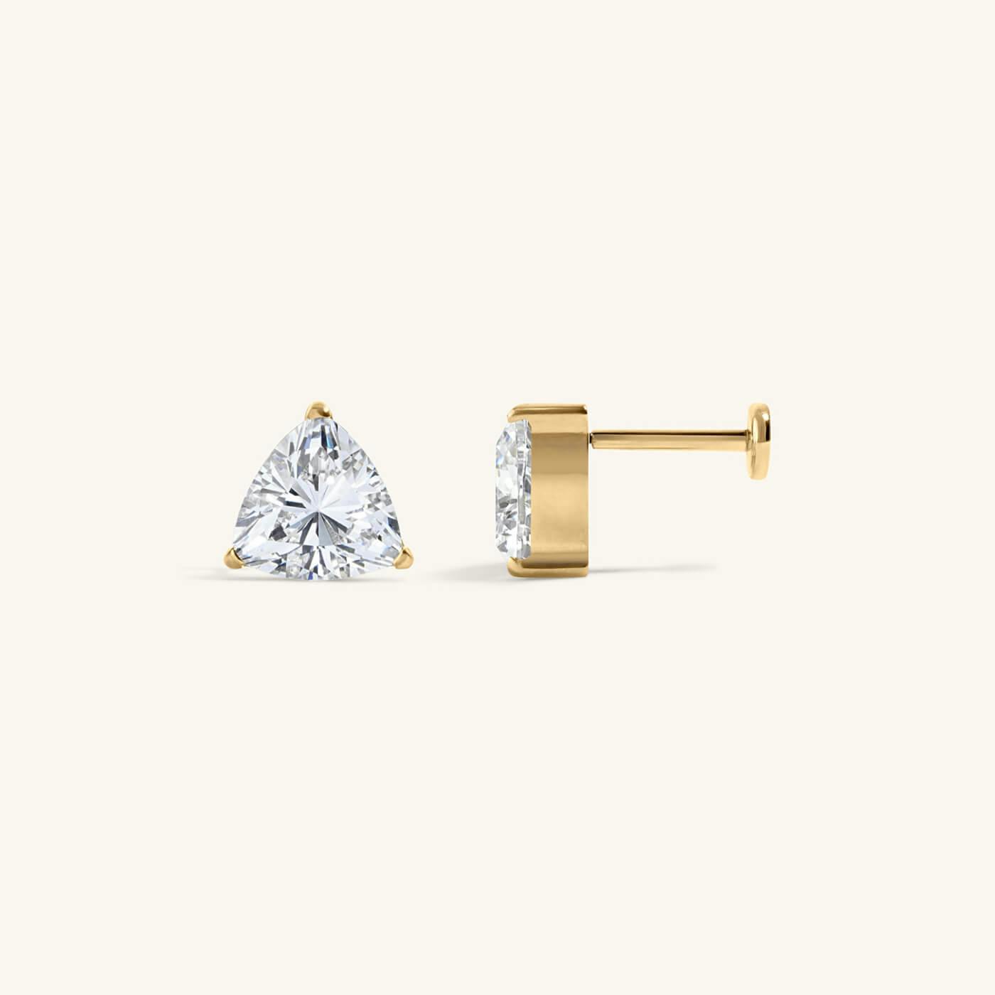 Celestial Crystal Trillion Nap Earrings - Gold