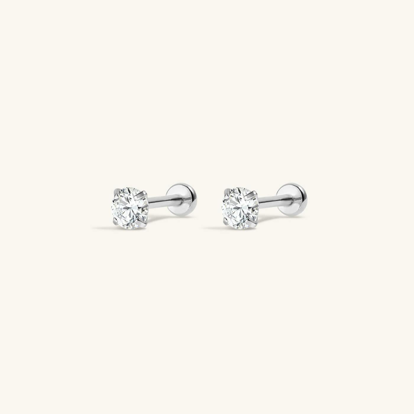 Lab Grown Diamond Nap Earrings - Silver - 0.20 TCW