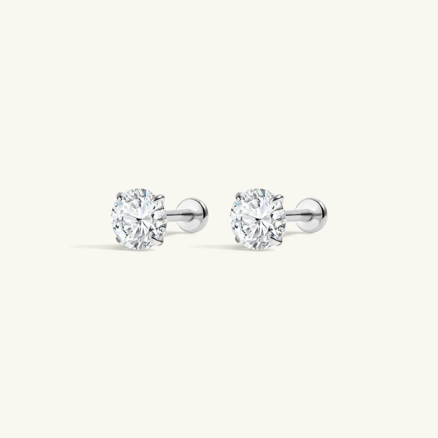 Lab Grown Diamond Nap Earrings - Silver - 0.50 TCW