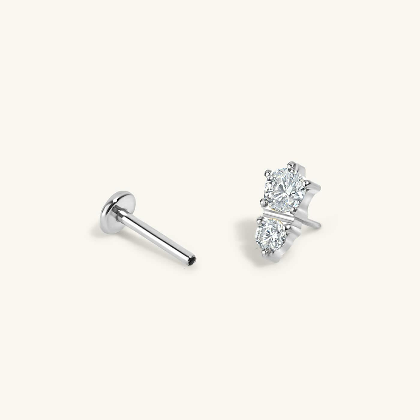 Gaia Push Pin Flat Back Earring (Titanium - Silver)