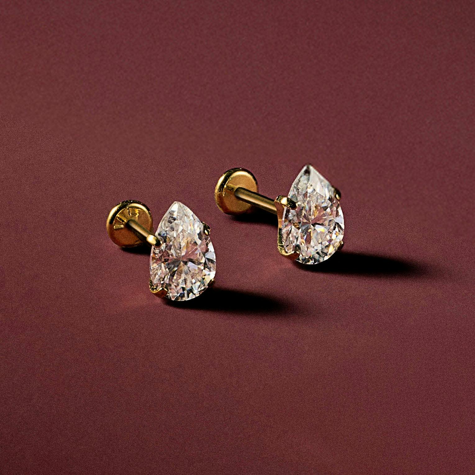 Crystal Pear Nap Earrings