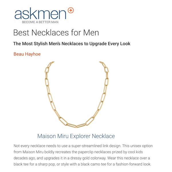 Our Explorer Necklace as seen on Ask Men