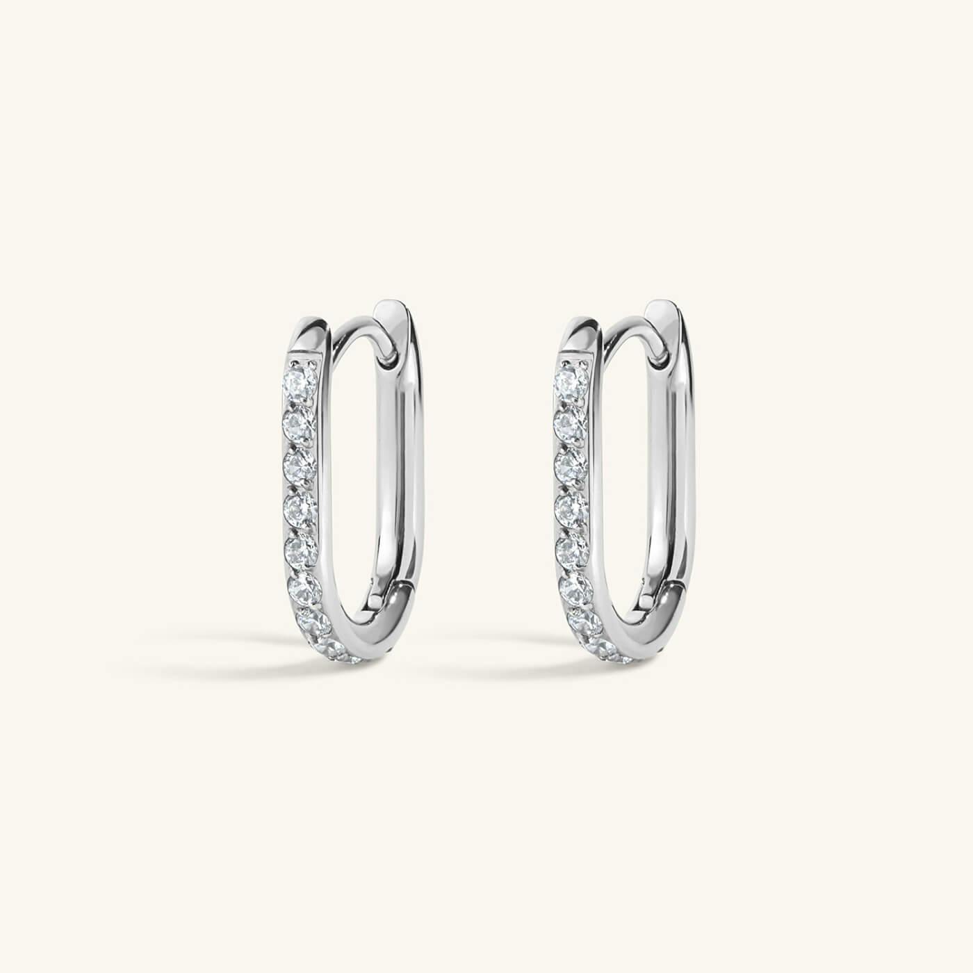 Eternity Baby Halo Oval Hoops - Silver