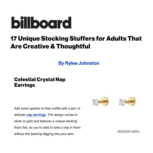 Our Celestial Crystal Nap Earrings as seen on Billboard
