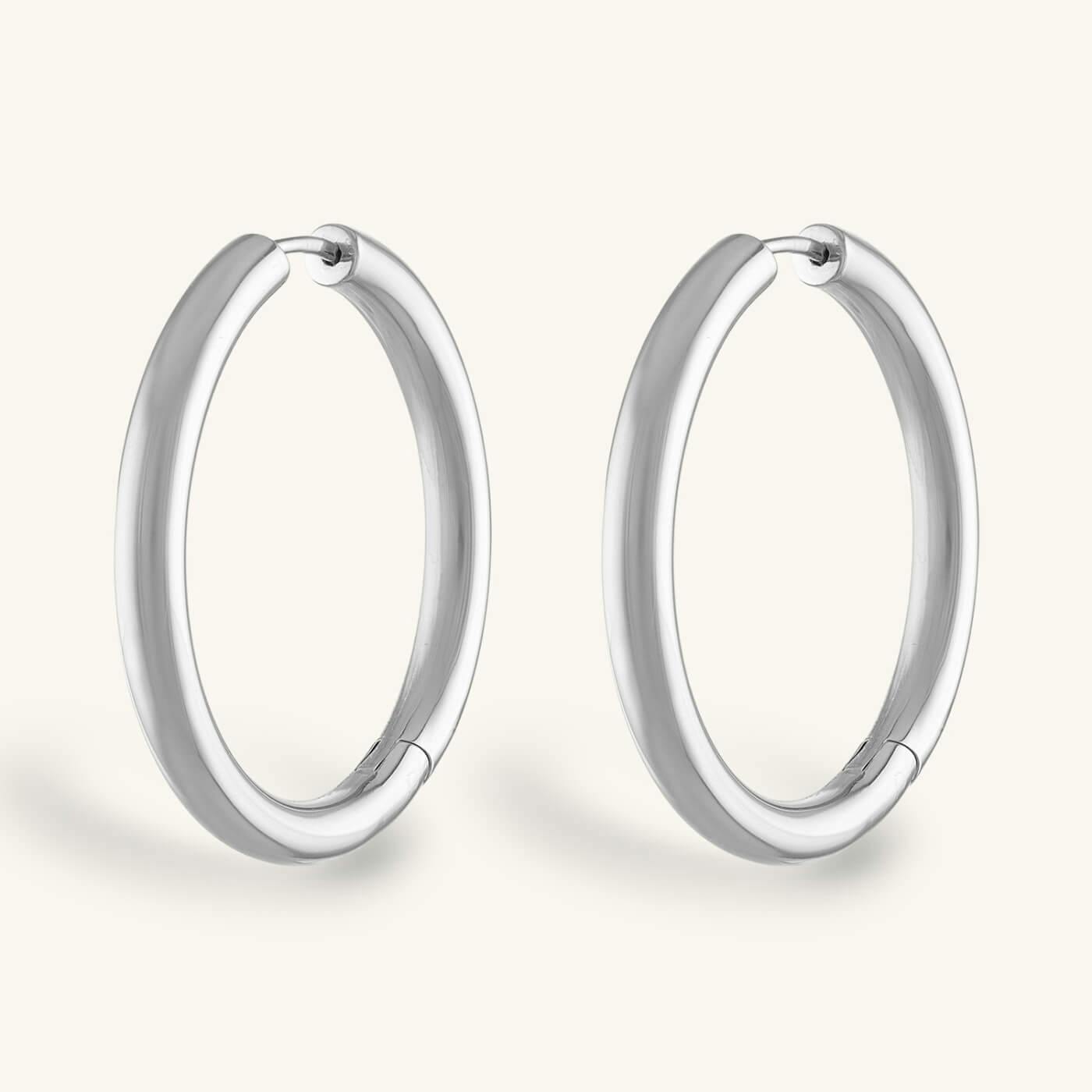 Chubby Hoops in Silver