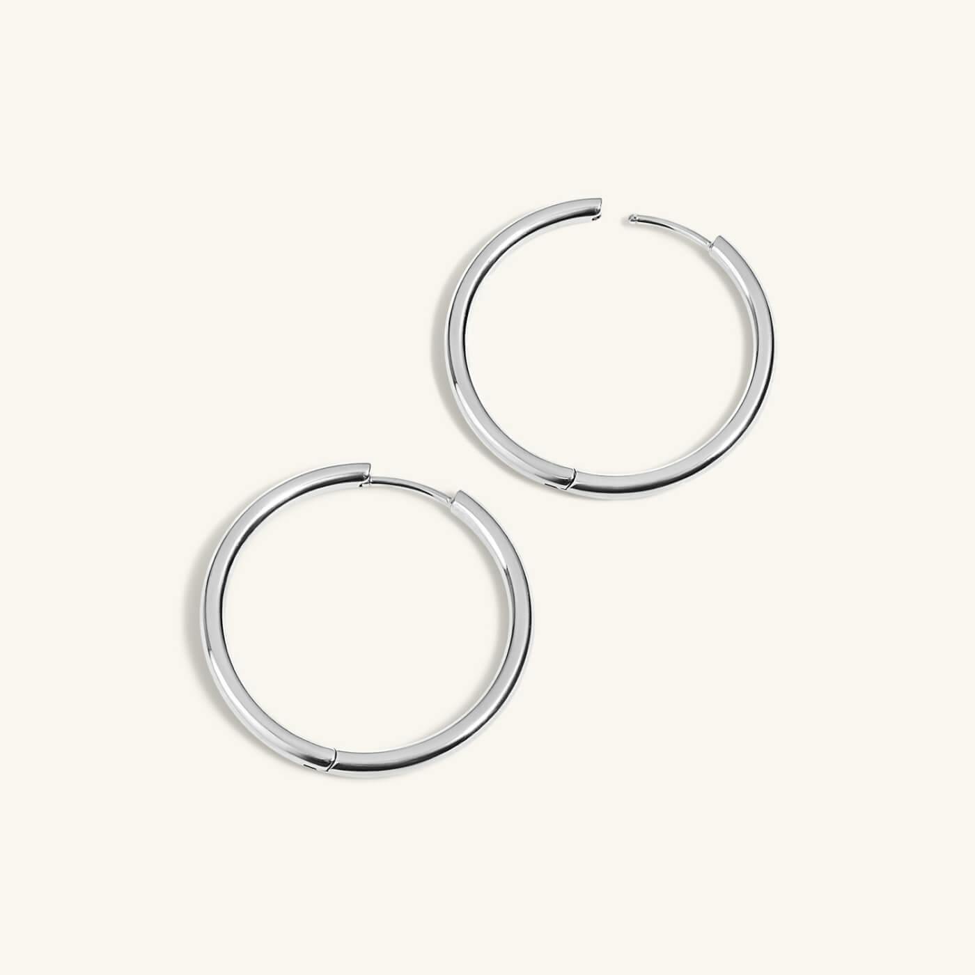 Classic 1" Hoops in Titanium (Silver)