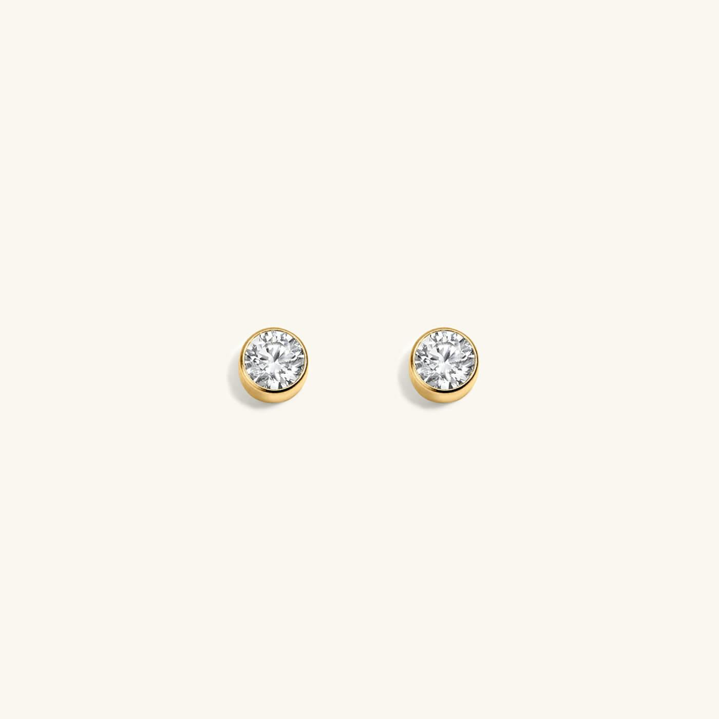 Tiny Crystal Nap Earrings in Titanium (Gold)