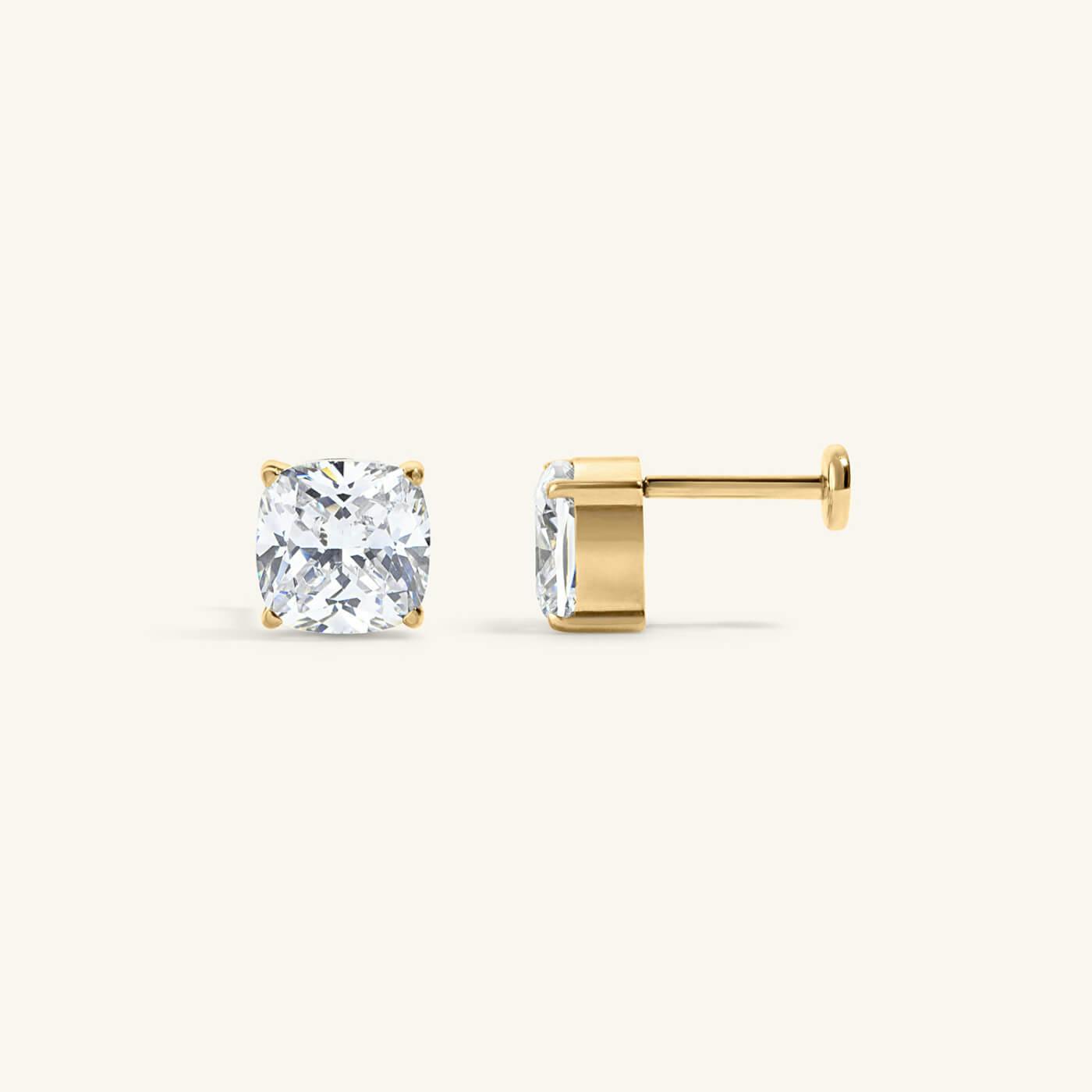 Celestial Crystal Cushion Nap Earrings - Gold