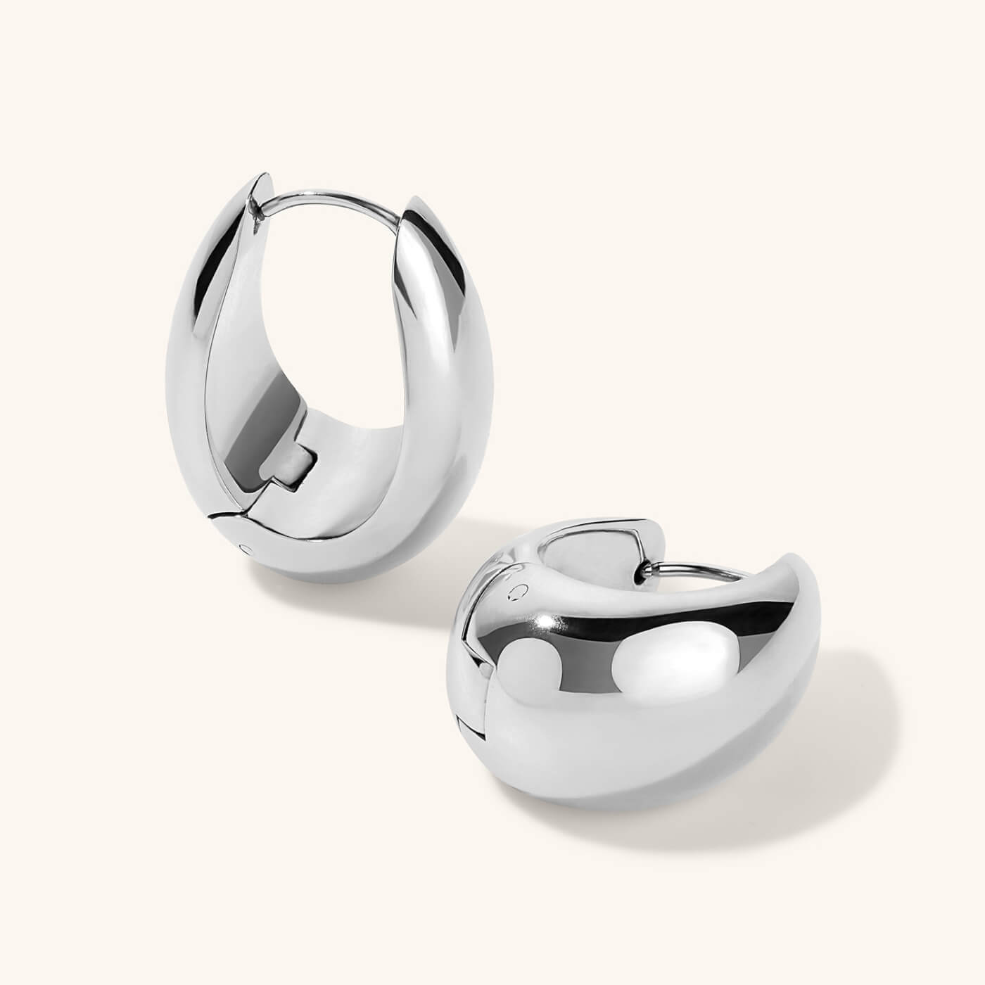 Dewdrop Hoops in Titanium