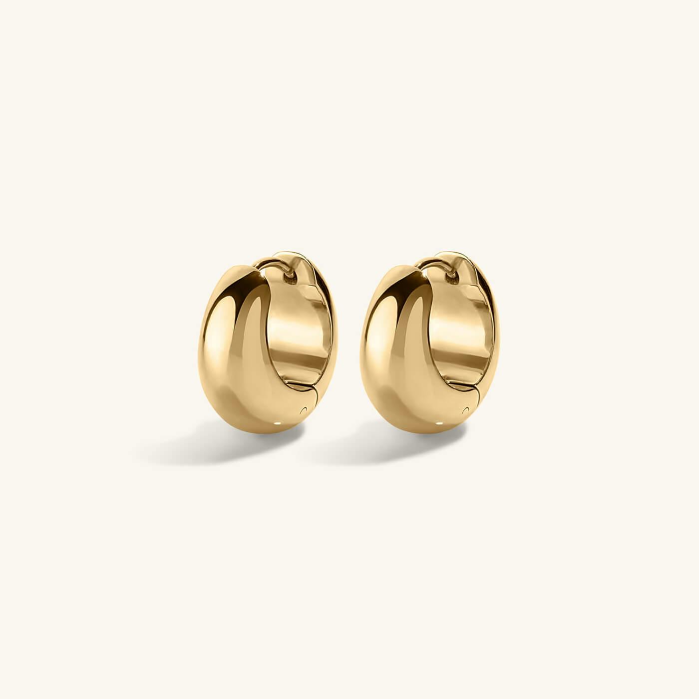 Dewdrop Huggies in Titanium - Gold