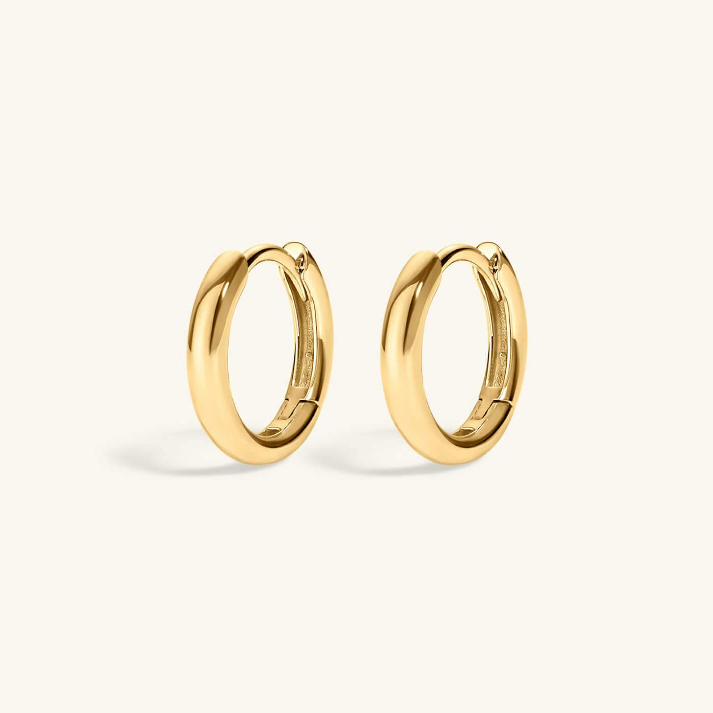 Bold Huggie Hoops in 14k Gold