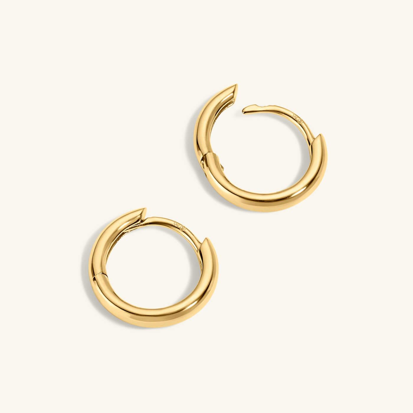 Bold Huggie Hoops in 14k Gold