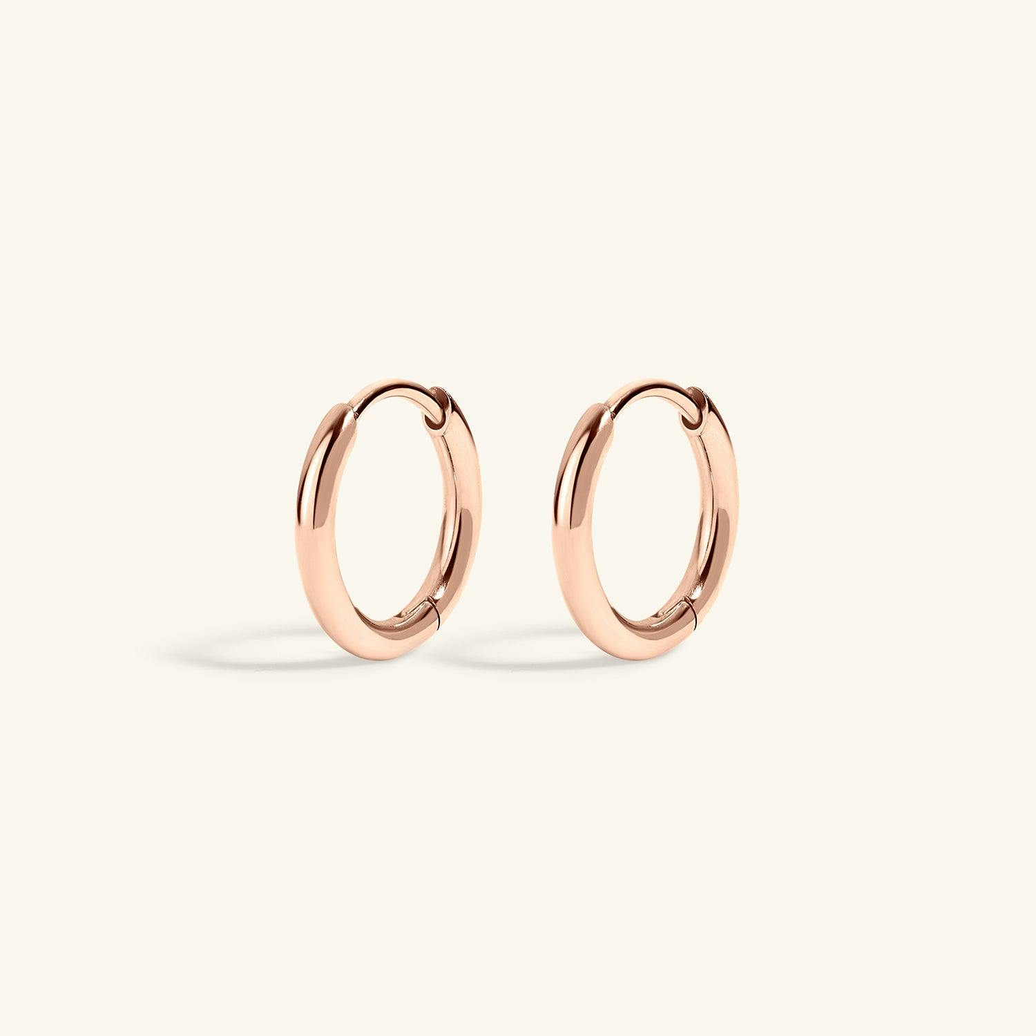 Classic Huggie Hoops in Titanium (Rose Gold)