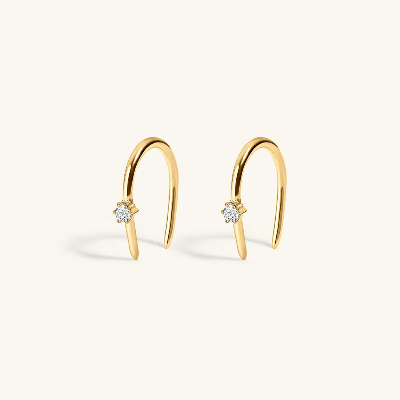 Shooting Star Open Hoop Earrings (Gold)