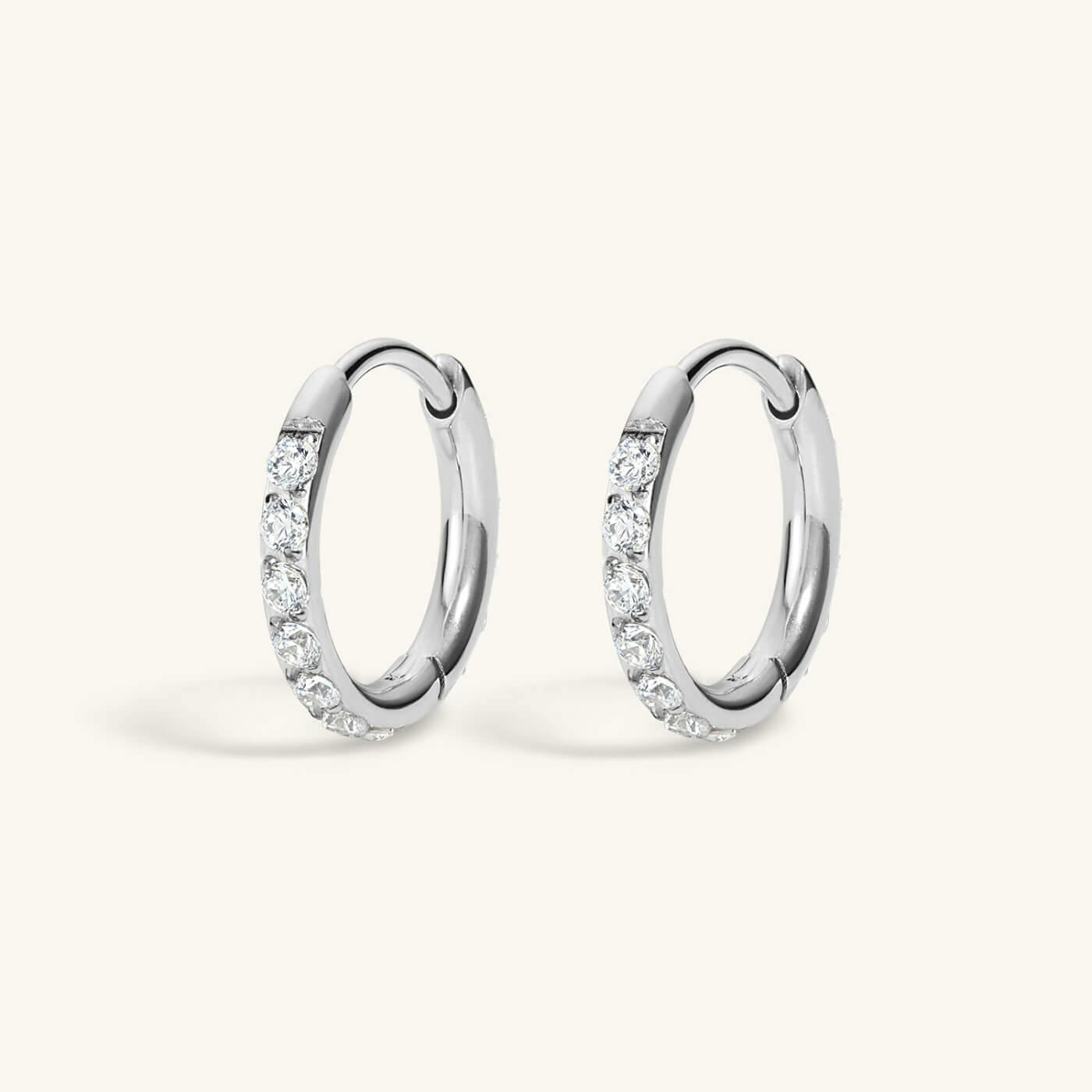 Sample Item: Mini Eternity Hoop Earrings in Sterling Silver