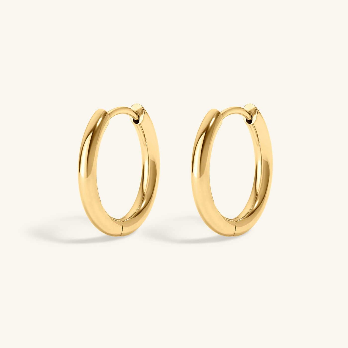 Classic Hoops in Titanium (Gold)