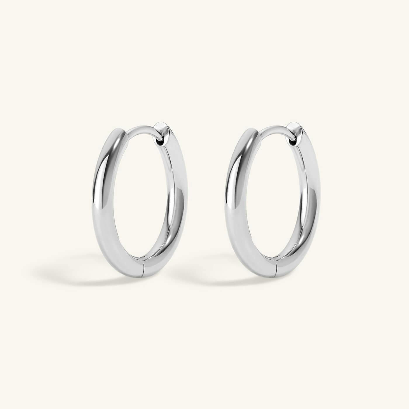 Classic Hoops in Titanium (Silver)