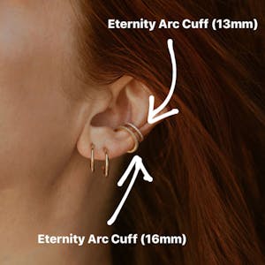 Eternity Ear Cuff - 16mm size chart