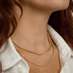Everyday Necklace Duo on model