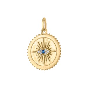 Evil Eye Medallion in Gold Vermeil