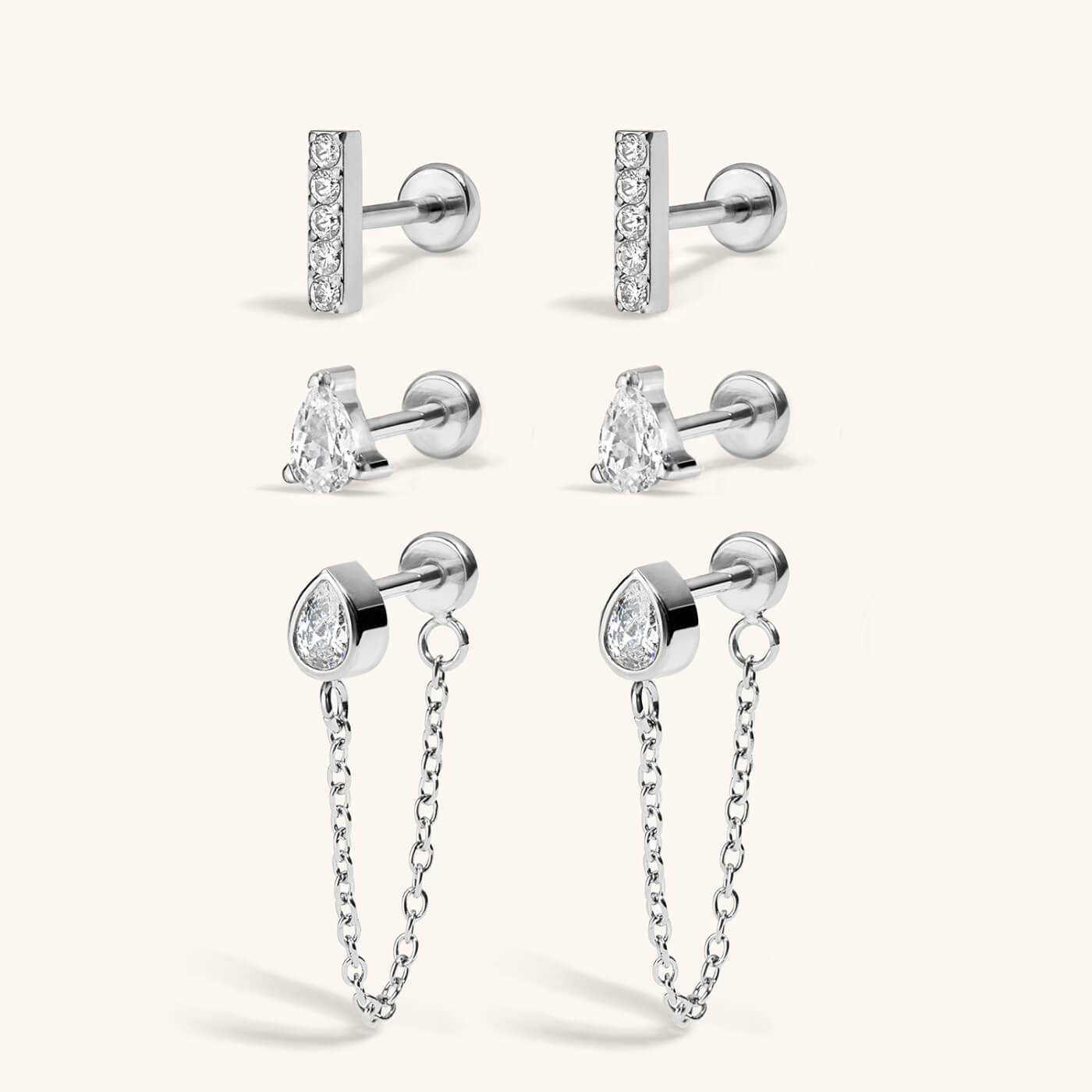 ◆Maison Miru◆Pave Bar Nap Earrings Pave Bar Nap Earrings