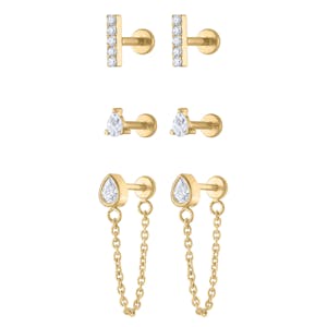 Iconic Nap Earrings Trio in Gold