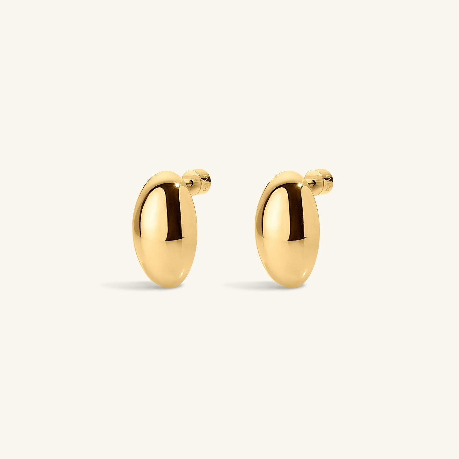 Large Oval Studs in Gold
