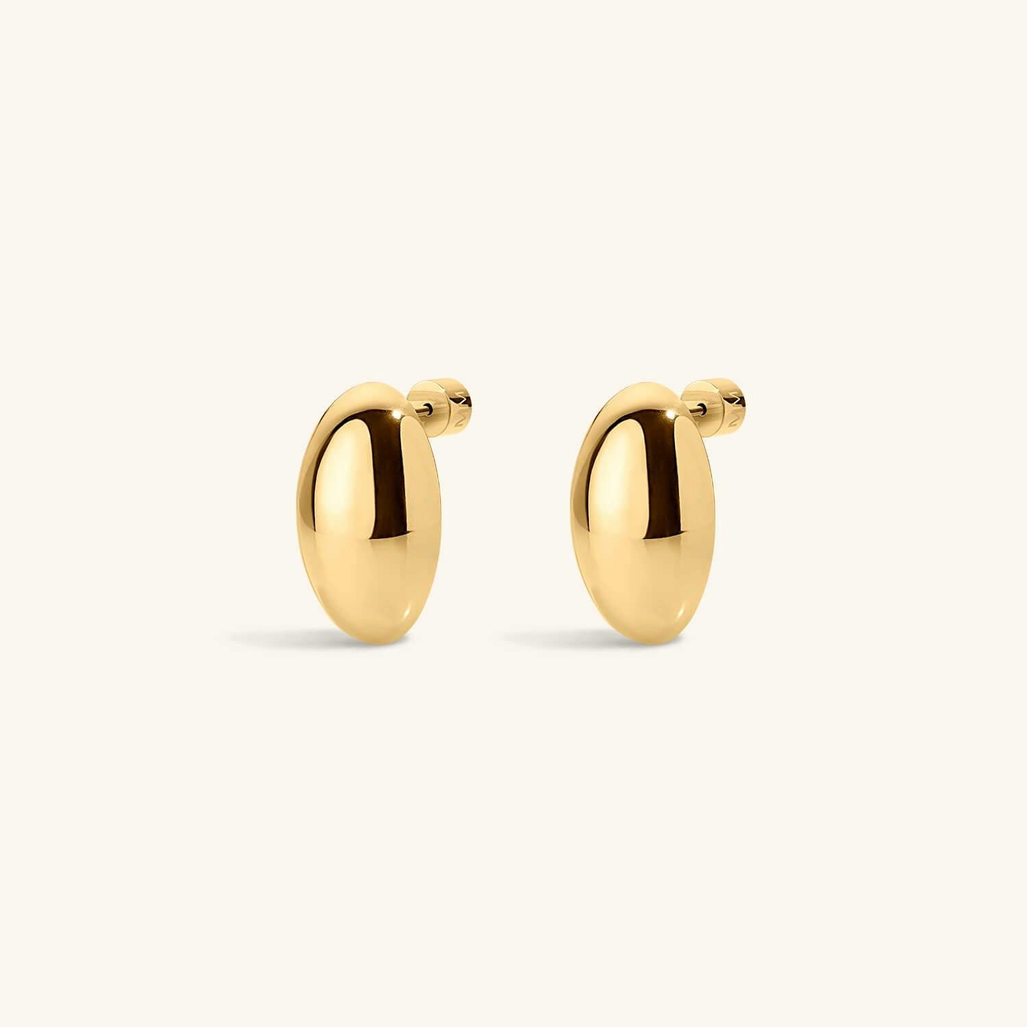 Oval Studs in Gold