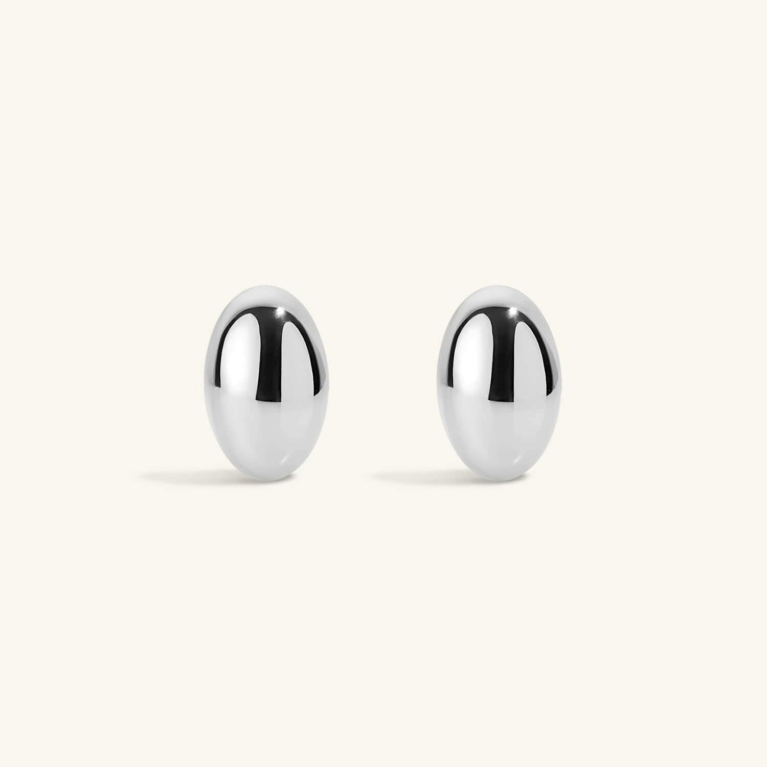 Oval Studs in Silver