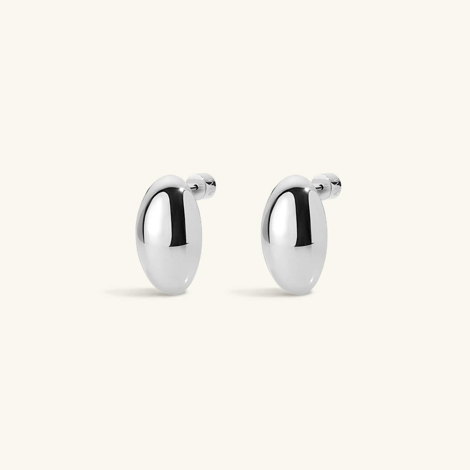 Oval Studs in Silver