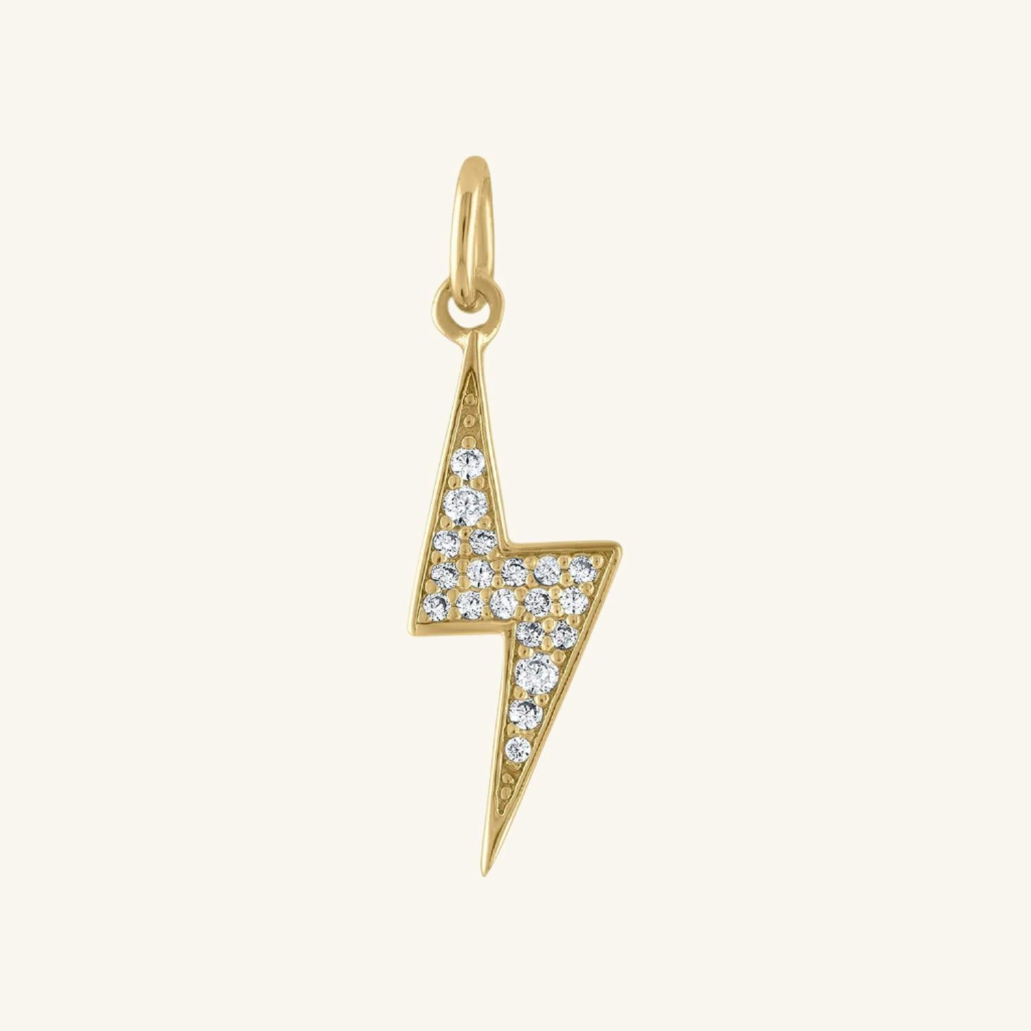 Pave Lightning Charm in Gold Vermeil