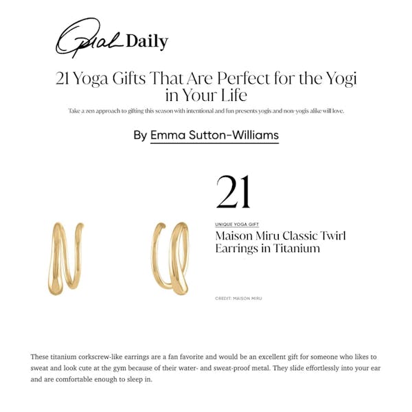 Our Classic Twirl Earrings in Titanium as seen on Oprah Daily (Gold)