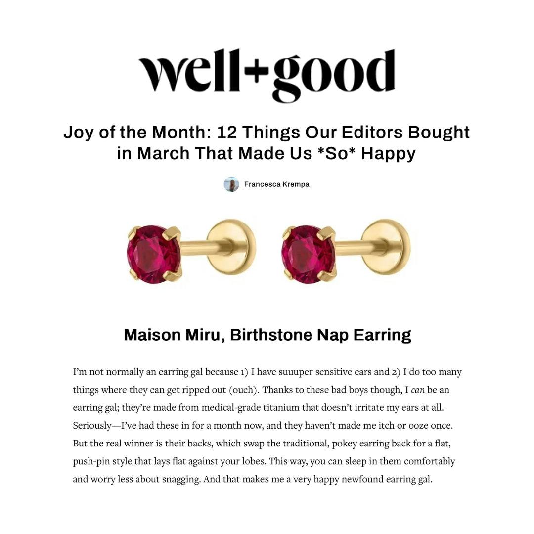 Our Ruby Nap Earrings as seen on Well + Good