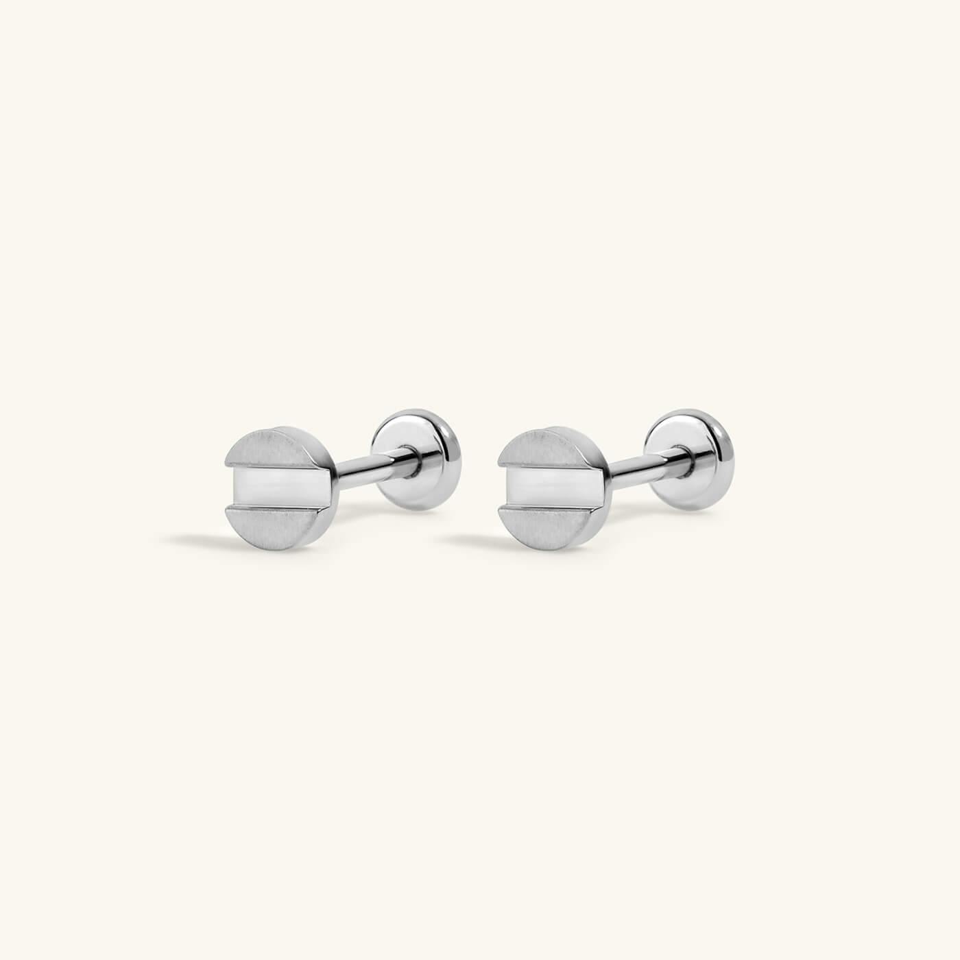 Bolt Nap Earrings in Titanium (Silver)