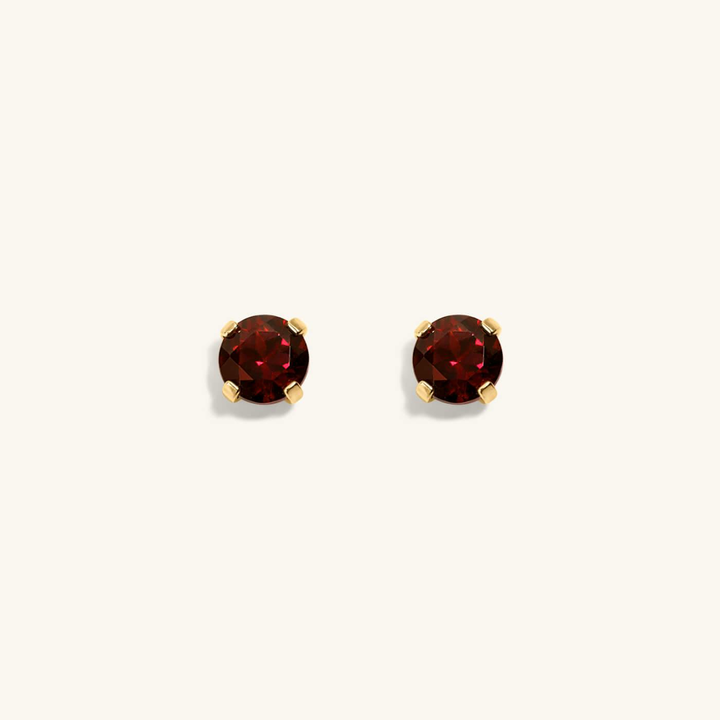 Garnet Nap Earrings (Gold)