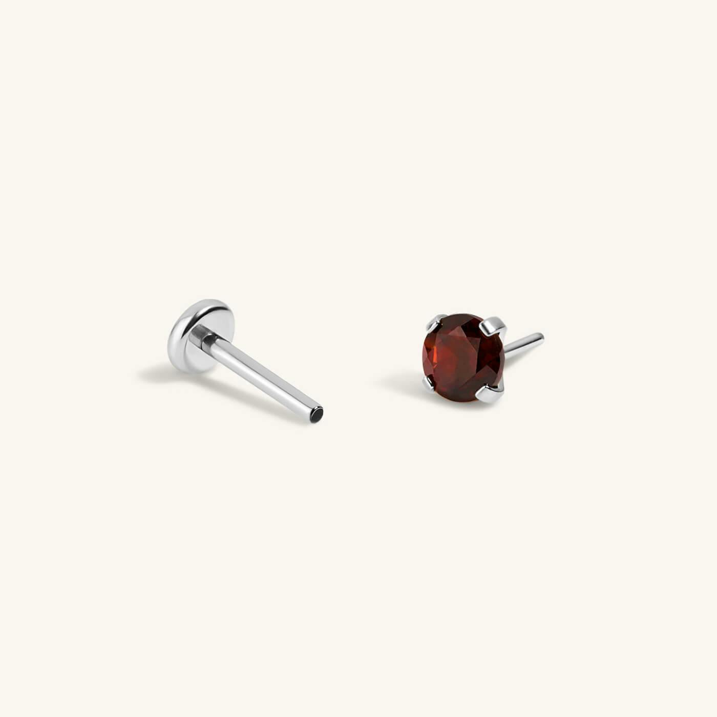 Garnet Nap Earrings (Silver)