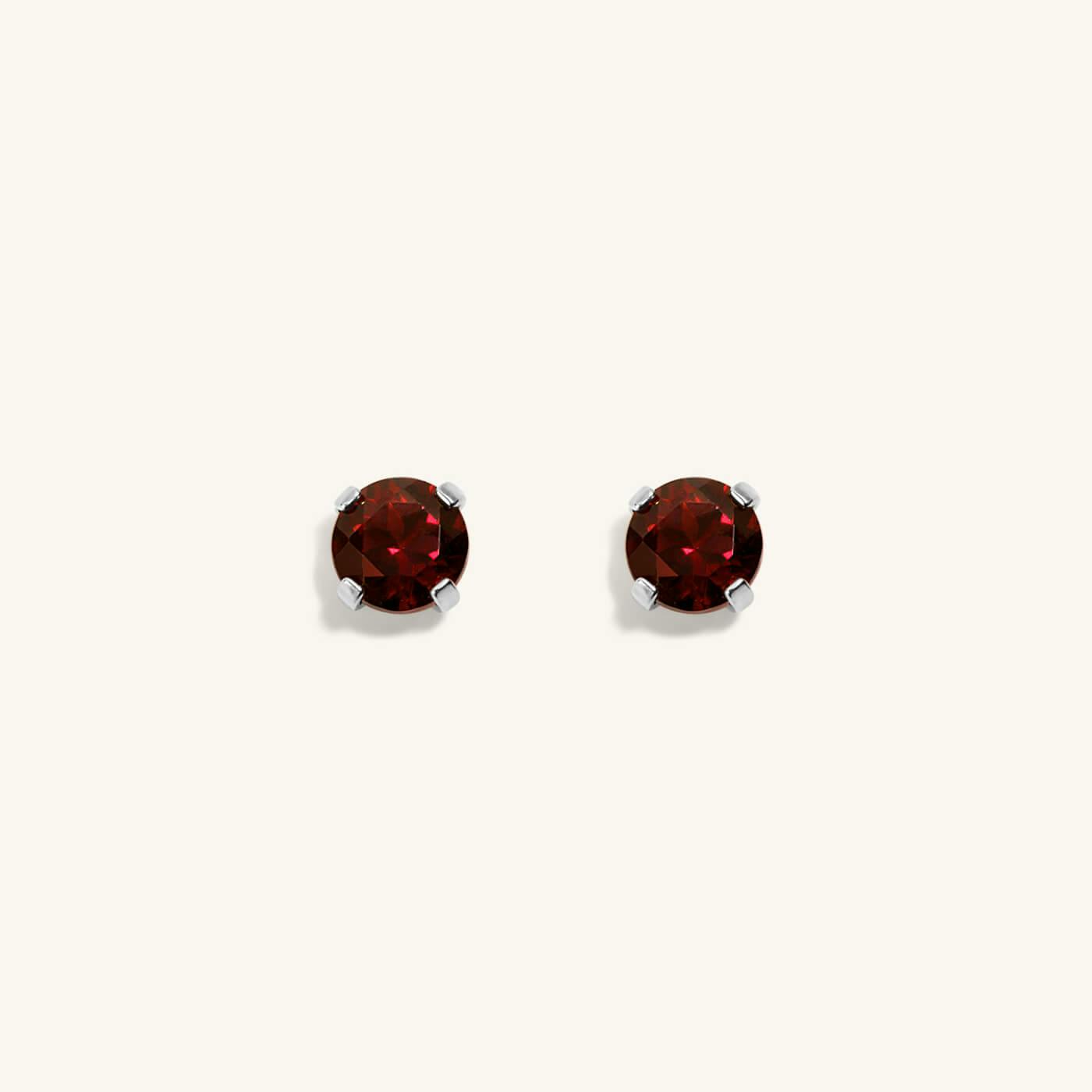 Garnet Nap Earrings (Silver)