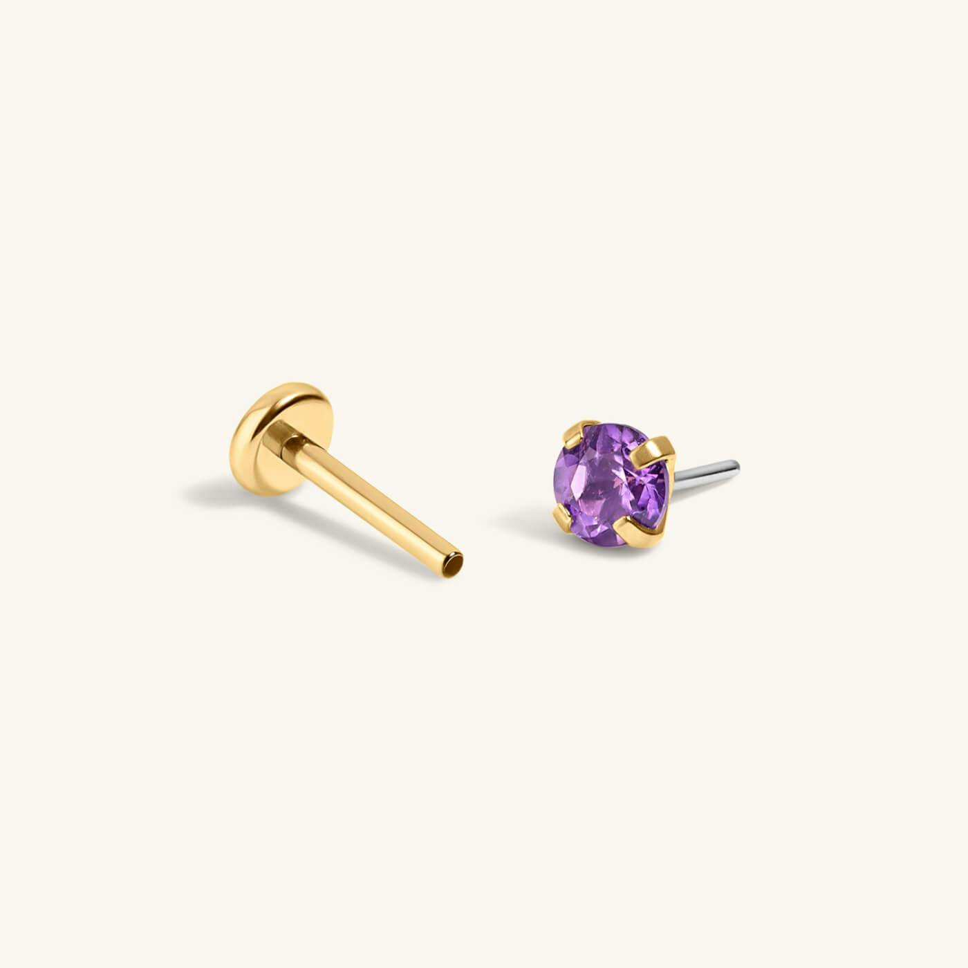 Amethyst Nap Earrings (Gold)