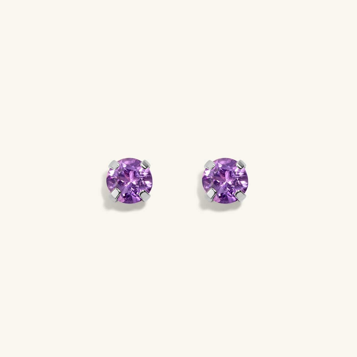 Amethyst Nap Earrings (Silver)