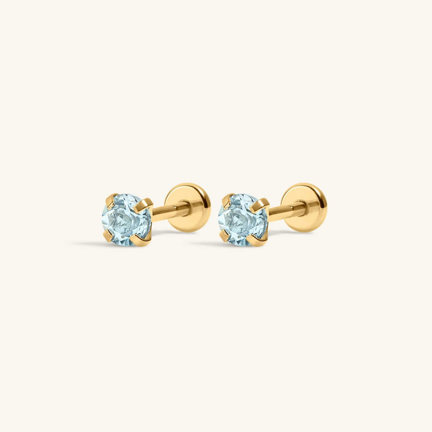 Aquamarine Nap Earrings (Gold)