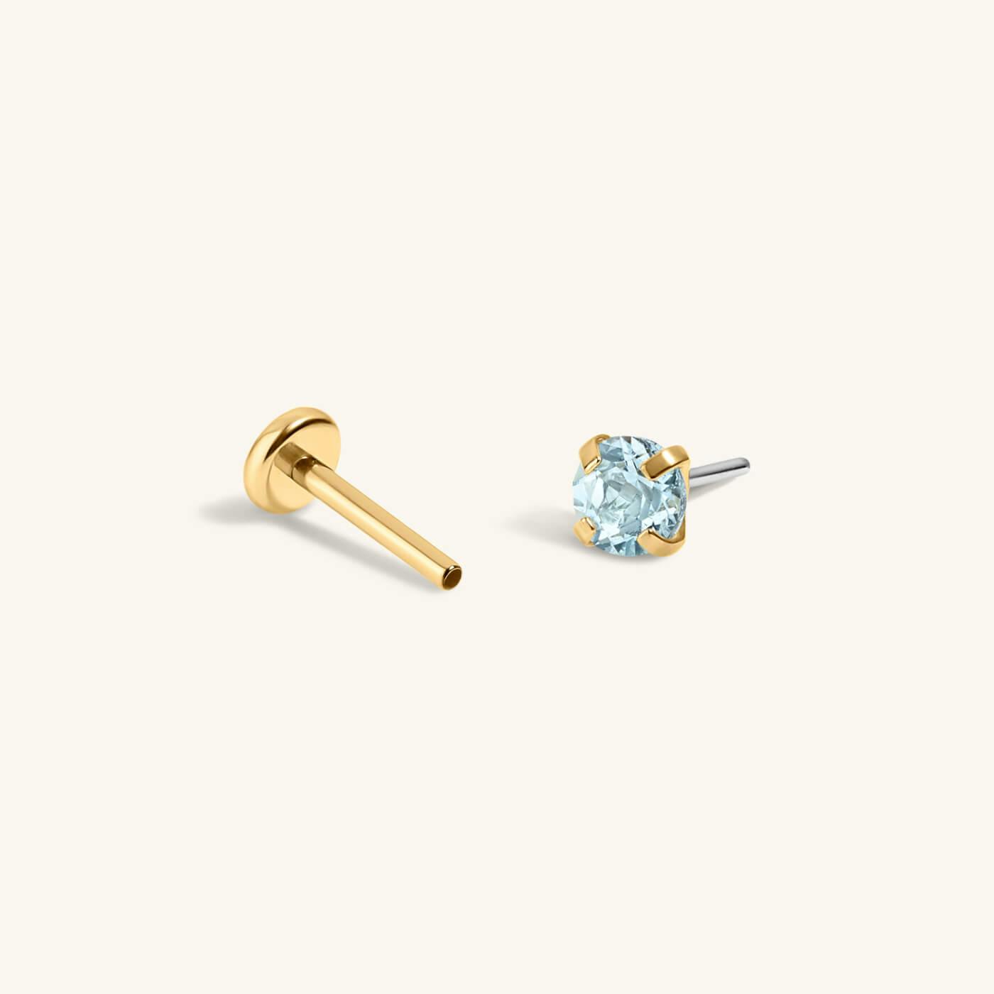 Aquamarine Nap Earrings (Gold)