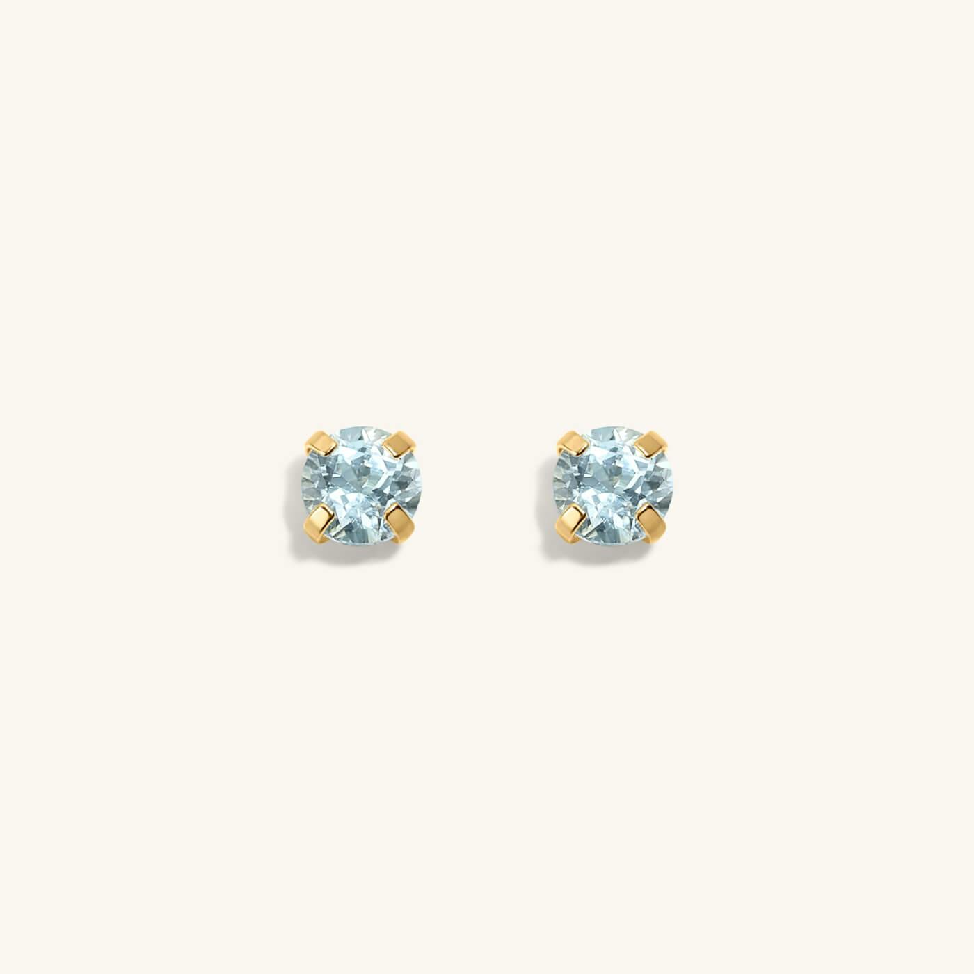 Aquamarine Nap Earrings (Gold)