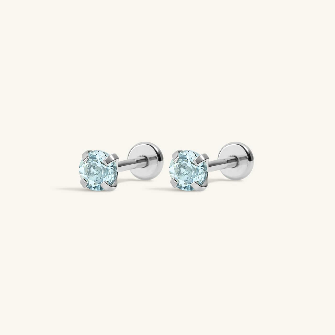 Aquamarine Nap Earrings (Silver)