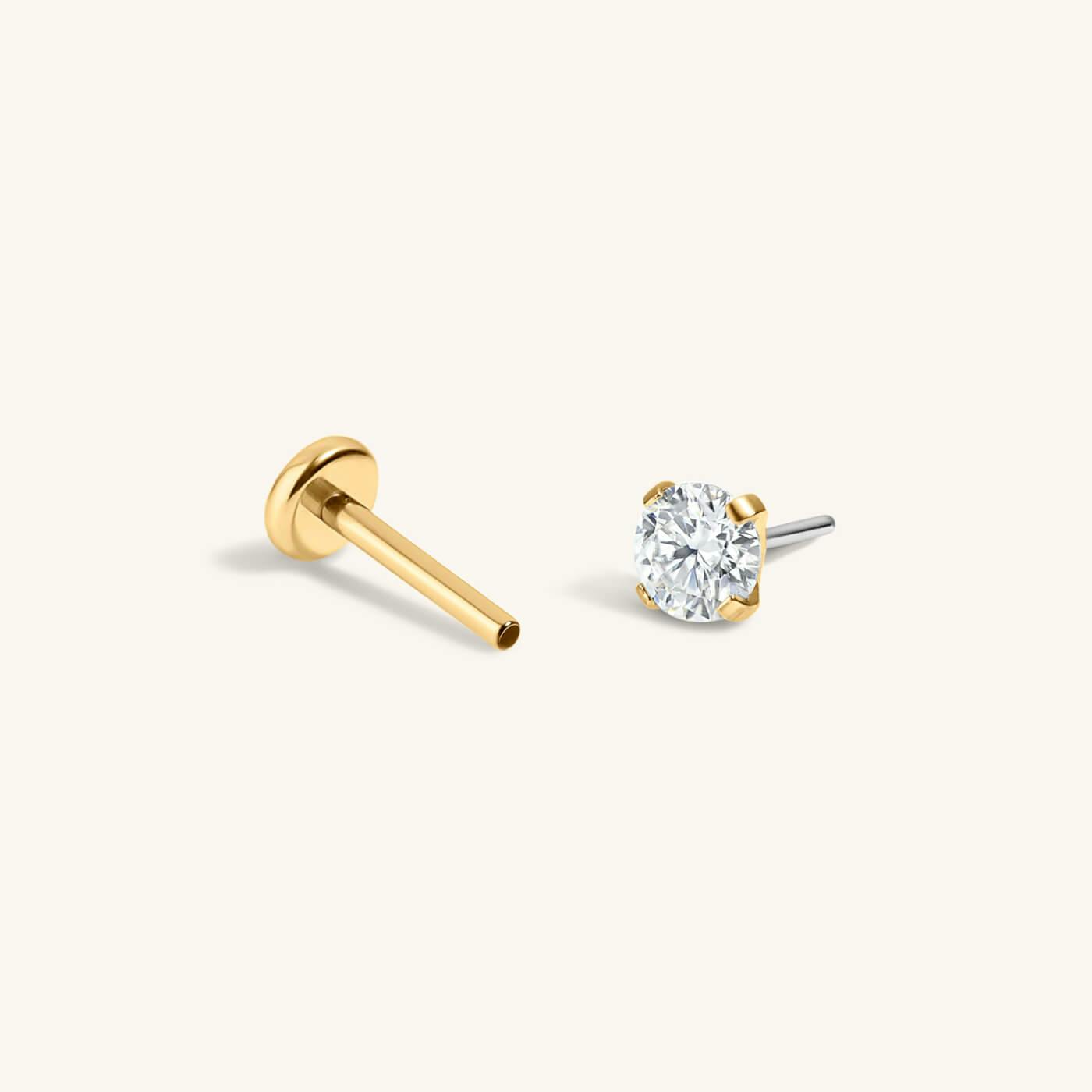 Moissanite Nap Earrings (Gold, 3mm)